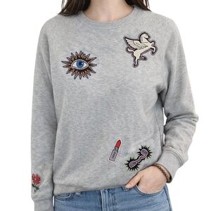 Obey Patched Comfy Creatures Grey Pullover Crew Neck Sweatshirt - Size S